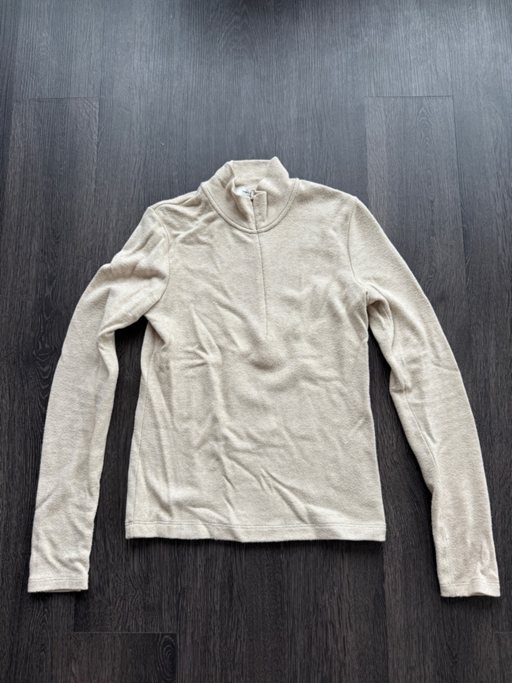 Vince Women's Cream Turtleneck Half-Zip Sweater